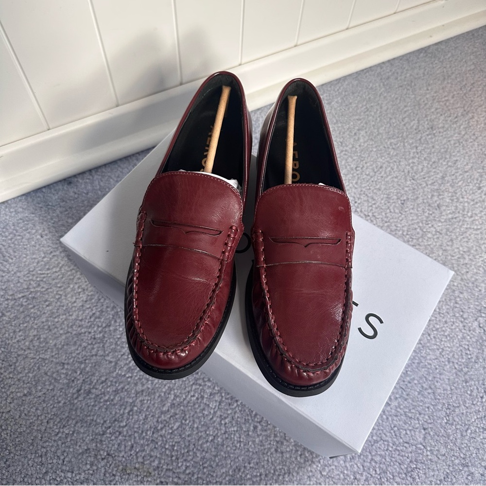 Vegan Burgundy Loafers - Picture 7 of 7